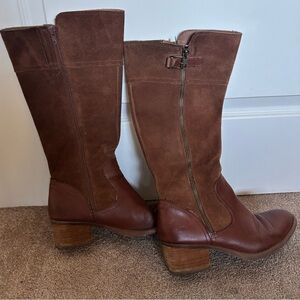 b.o.c. Brown Suede and Leather Heeled Boots